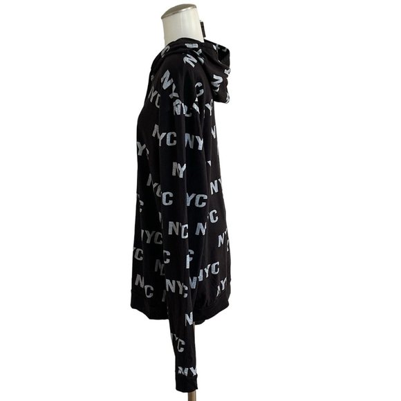 On Fire White & Black NYC‎ Logo Long Sleeve Hooded Shirt Women's Size 3x - Picture 3 of 11